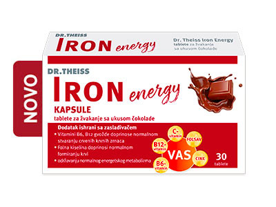 Dr Theiss Iron energy tablete za žvakanje sa ukusom čokolade